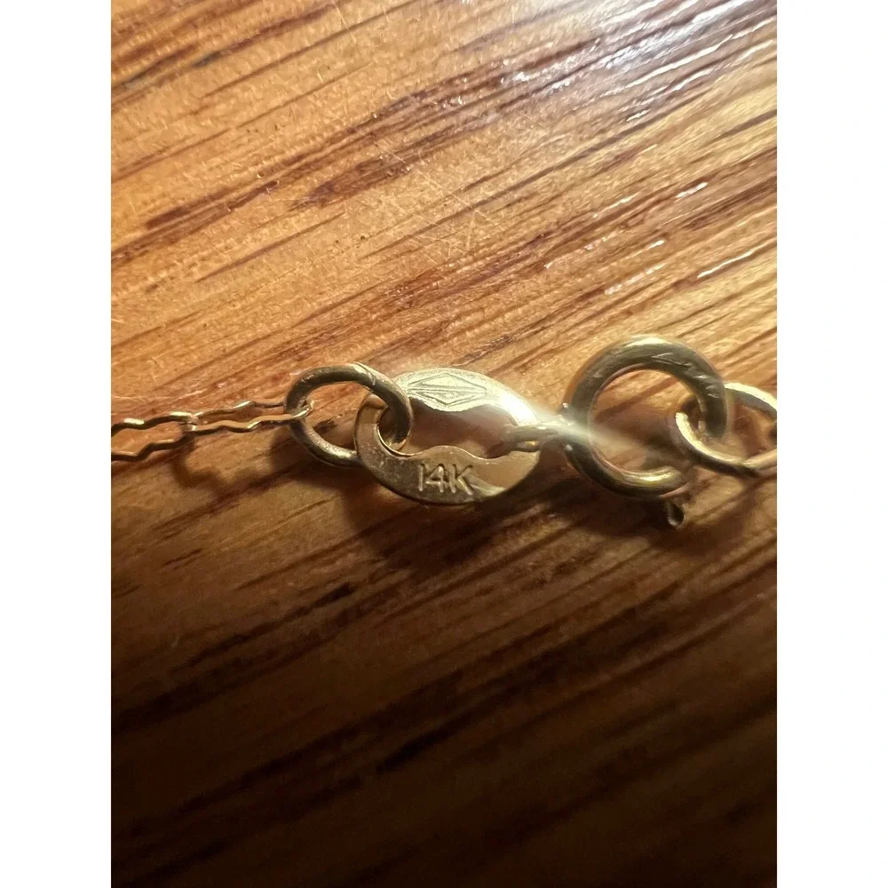 14K Yellow Gold Sweet 16 Pendant Necklace 18 Inch Scalloped Link Chain Milestone